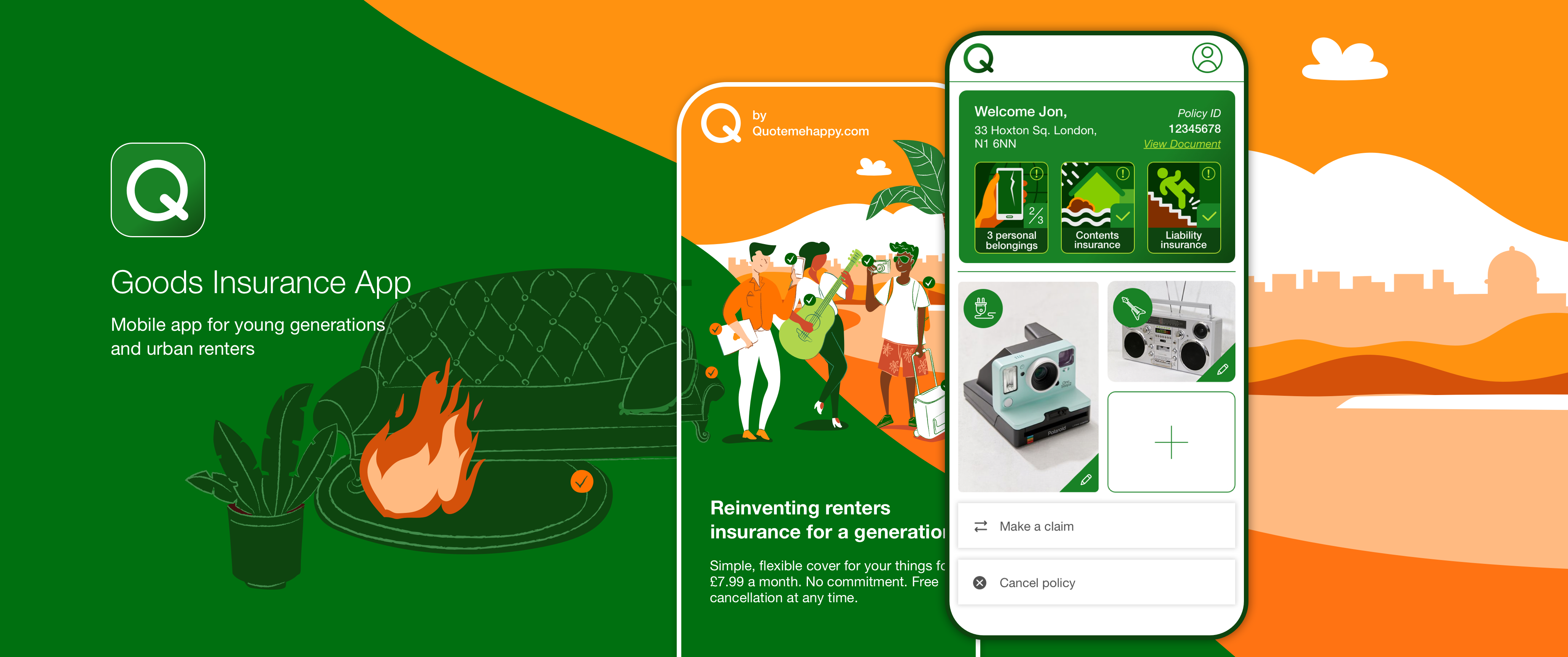 Q goods insurance app for urban renters